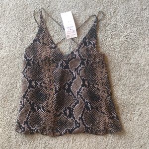 NWT Zara Strappy Camisole Python chiffon